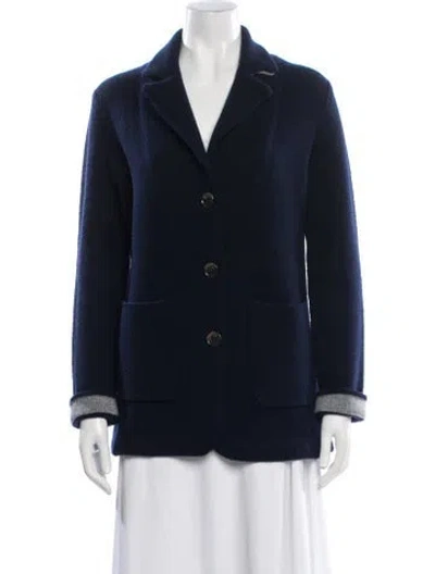 Pre-owned Lisa Yang Cashmere V-neck Sweater In Blue
