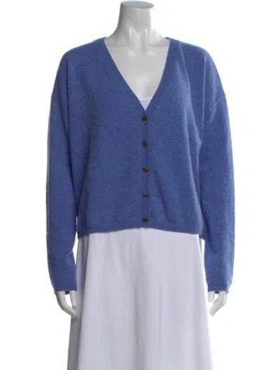 Pre-owned Lisa Yang Cashmere V-neck Sweater In Blue