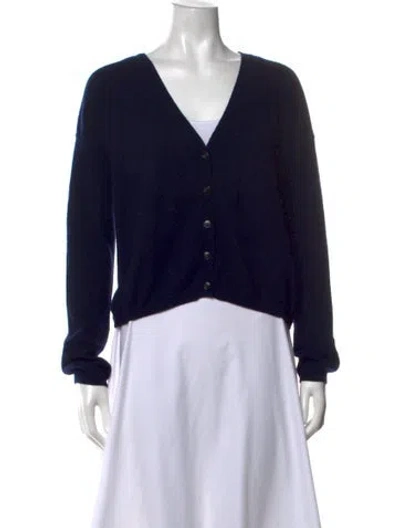 Pre-owned Lisa Yang Cashmere V-neck Sweater In Blue