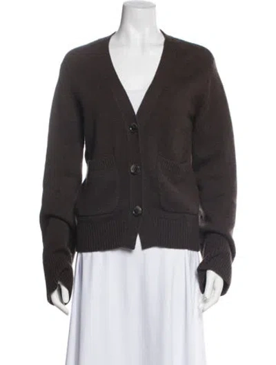 Pre-owned Lisa Yang Cashmere V-neck Sweater In Blue