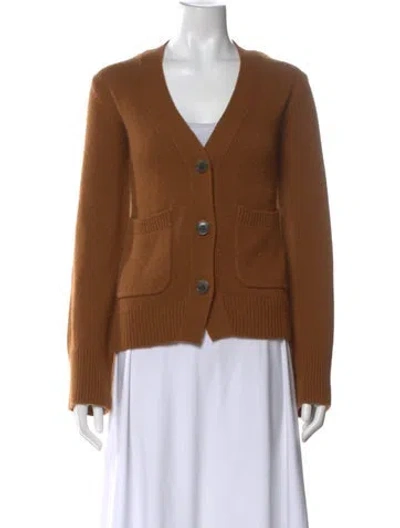 Pre-owned Lisa Yang Cashmere V-neck Sweater In Brown