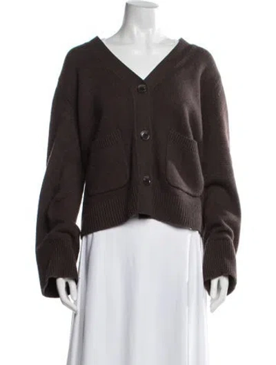 Pre-owned Lisa Yang Cashmere V-neck Sweater In Brown