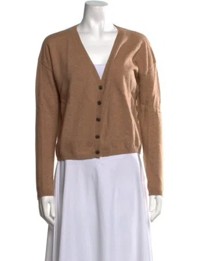 Pre-owned Lisa Yang Cashmere V-neck Sweater In Brown