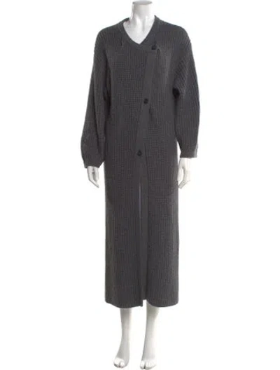 Pre-owned Lisa Yang Cashmere V-neck Sweater In Gray