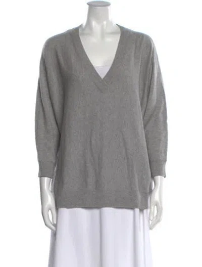 Pre-owned Lisa Yang Cashmere V-neck Sweater In Gray