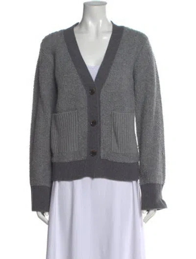 Pre-owned Lisa Yang Cashmere V-neck Sweater In Gray