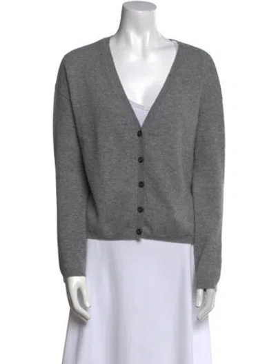 Pre-owned Lisa Yang Cashmere V-neck Sweater In Gray