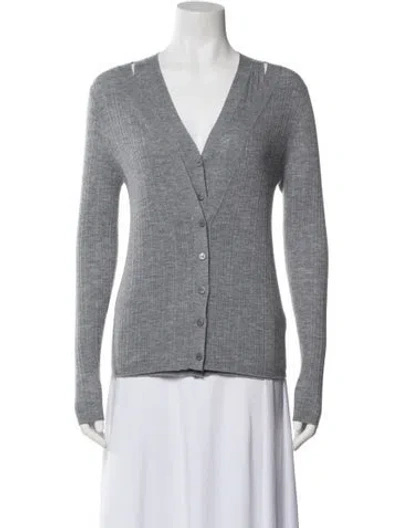 Pre-owned Lisa Yang Cashmere V-neck Sweater In Gray