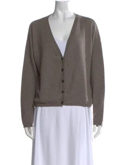 Pre-owned Lisa Yang Cashmere V-neck Sweater In Gray