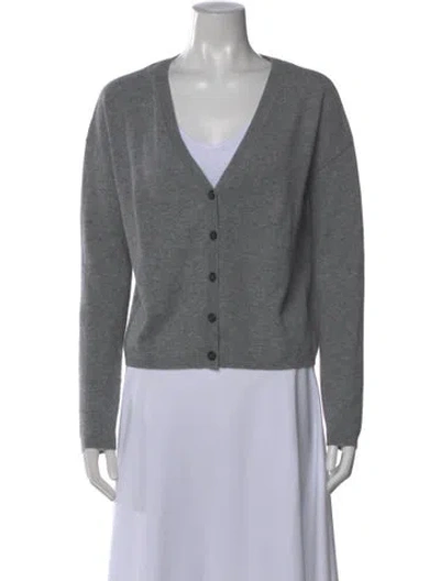 Pre-owned Lisa Yang Cashmere V-neck Sweater In Gray