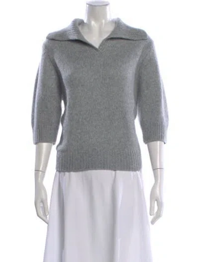 Pre-owned Lisa Yang Cashmere V-neck Sweater In Gray