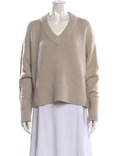 Pre-owned Lisa Yang Cashmere V-neck Sweater In Gray