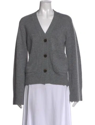 Pre-owned Lisa Yang Cashmere V-neck Sweater In Gray