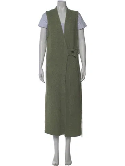 Pre-owned Lisa Yang Cashmere V-neck Sweater In Green