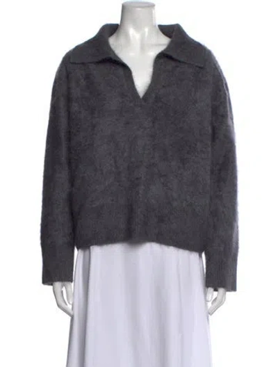 Pre-owned Lisa Yang Cashmere V-neck Sweater In Grey