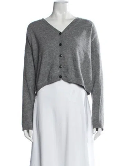 Pre-owned Lisa Yang Cashmere V-neck Sweater In Grey
