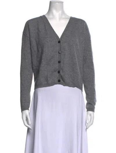 Pre-owned Lisa Yang Cashmere V-neck Sweater In Grey