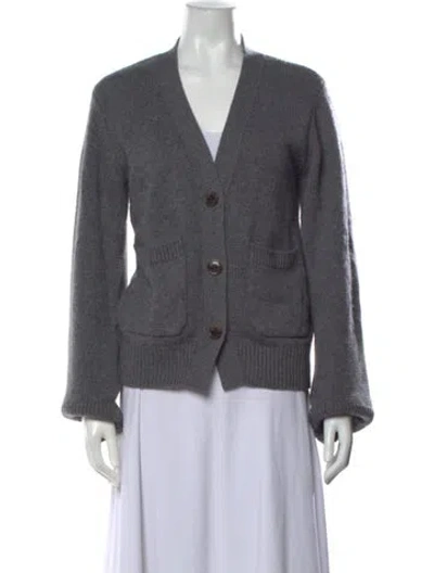 Pre-owned Lisa Yang Cashmere V-neck Sweater In Grey