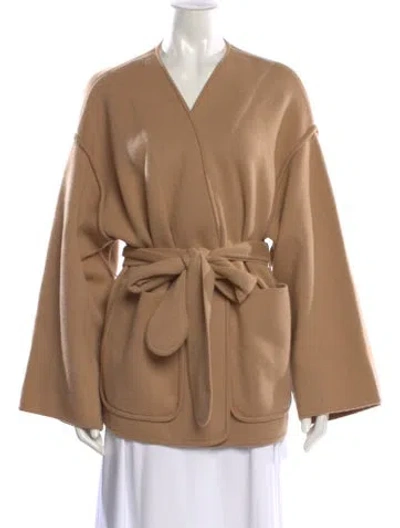 Pre-owned Lisa Yang Cashmere V-neck Sweater In Neutral