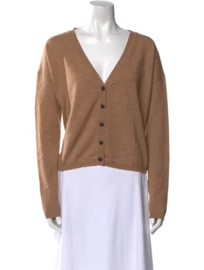 Pre-owned Lisa Yang Cashmere V-neck Sweater In Neutral