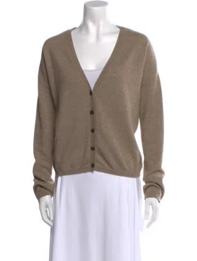 Pre-owned Lisa Yang Cashmere V-neck Sweater In Neutral