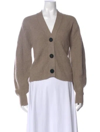 Pre-owned Lisa Yang Cashmere V-neck Sweater In Neutral