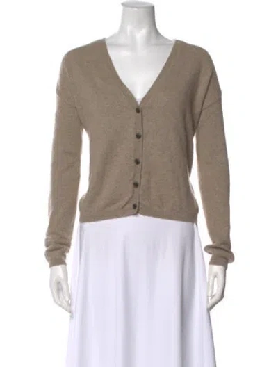 Pre-owned Lisa Yang Cashmere V-neck Sweater In Neutral