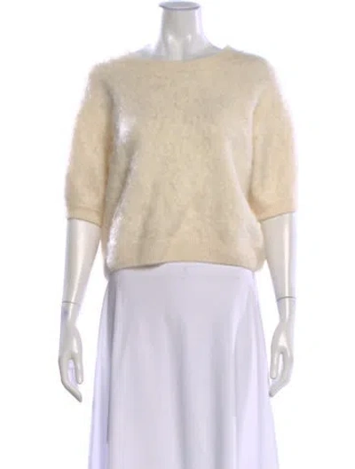 Pre-owned Lisa Yang Cashmere V-neck Sweater In Neutral