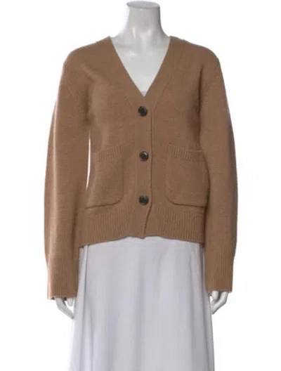 Pre-owned Lisa Yang Cashmere V-neck Sweater In Neutral