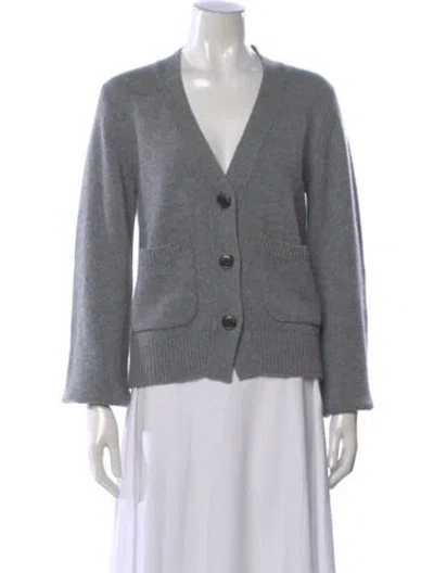 Pre-owned Lisa Yang Cashmere V-neck Sweater In Neutral