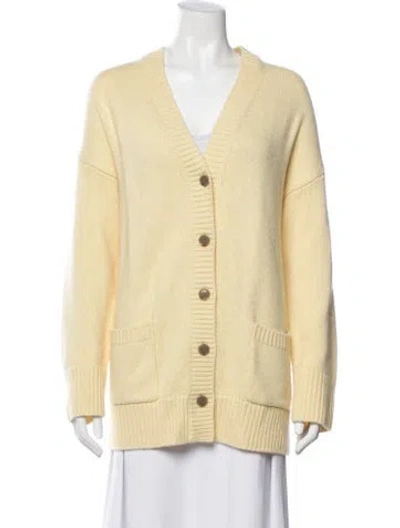 Pre-owned Lisa Yang Cashmere V-neck Sweater In Neutral