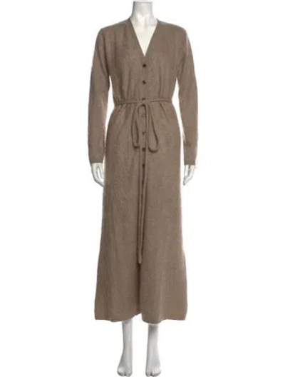 Pre-owned Lisa Yang Cashmere V-neck Sweater In Neutrals