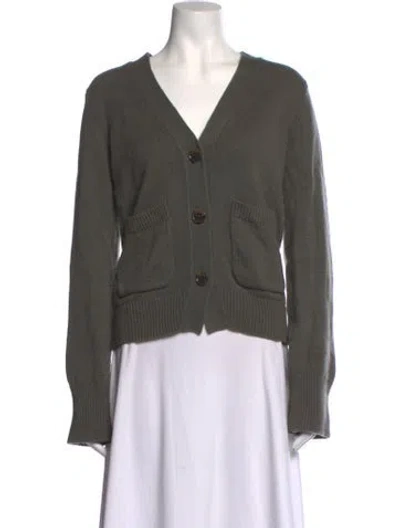Pre-owned Lisa Yang Cashmere V-neck Sweater In Neutrals