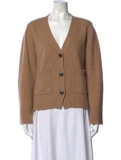 Pre-owned Lisa Yang Cashmere V-neck Sweater In Neutrals