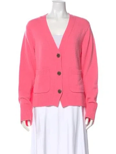 Pre-owned Lisa Yang Cashmere V-neck Sweater In Pink