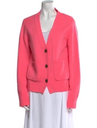 Pre-owned Lisa Yang Cashmere V-neck Sweater In Pink