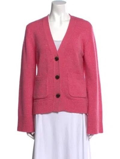 Pre-owned Lisa Yang Cashmere V-neck Sweater In Pink