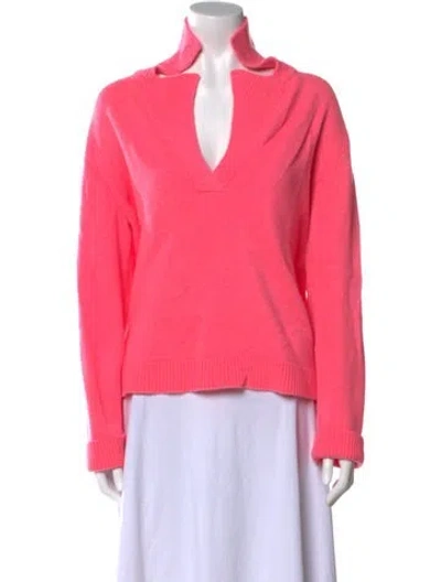 Pre-owned Lisa Yang Cashmere V-neck Sweater In Pink