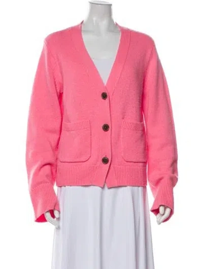 Pre-owned Lisa Yang Cashmere V-neck Sweater In Pink