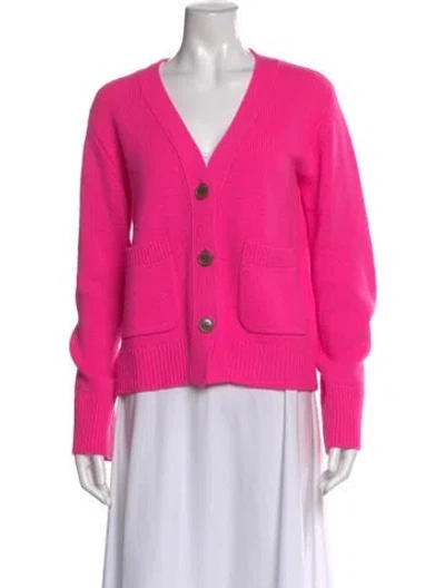 Pre-owned Lisa Yang Cashmere V-neck Sweater In Pink