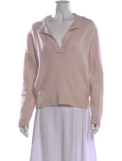 Pre-owned Lisa Yang Cashmere V-neck Sweater In Pink