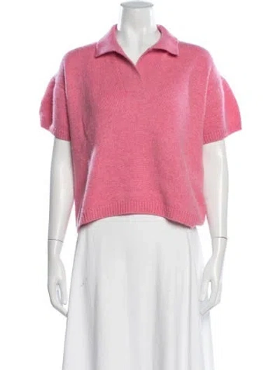 Pre-owned Lisa Yang Cashmere V-neck Sweater In Pink