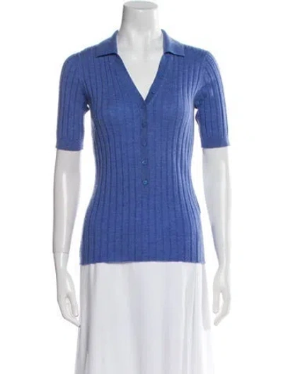 Pre-owned Lisa Yang Cashmere V-neck Sweater In Purple