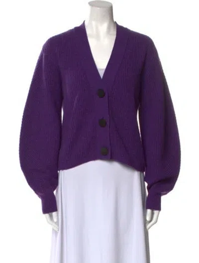 Pre-owned Lisa Yang Cashmere V-neck Sweater In Purple