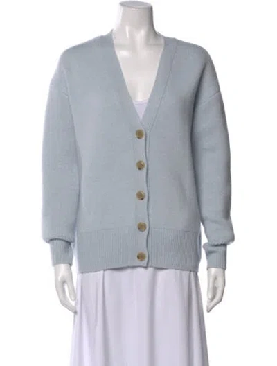 Pre-owned Lisa Yang Cashmere V-neck Sweater W/ Tags In Blue