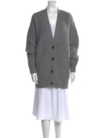 Pre-owned Lisa Yang Cashmere V-neck Sweater W/ Tags In Gray