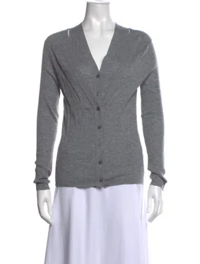 Pre-owned Lisa Yang Cashmere V-neck Sweater W/ Tags In Grey