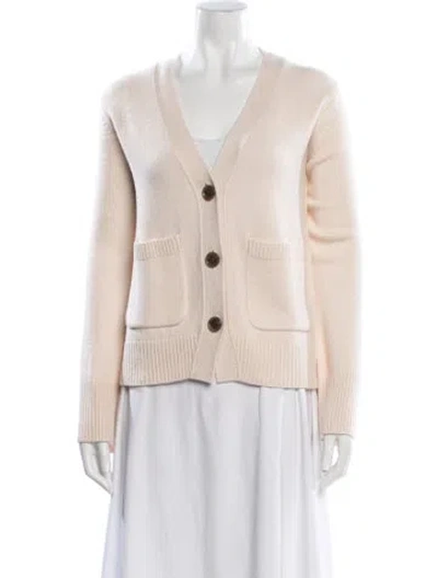 Pre-owned Lisa Yang Cashmere V-neck Sweater W/ Tags In Neutral