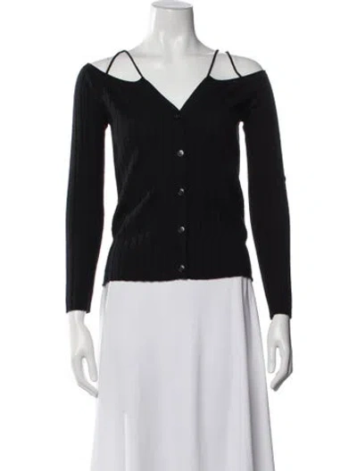 Pre-owned Lisa Yang Cashmere V-neck Top In Black