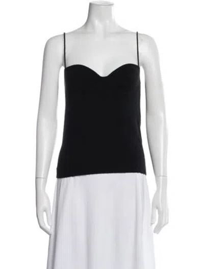 Pre-owned Lisa Yang Cashmere V-neck Top In Black